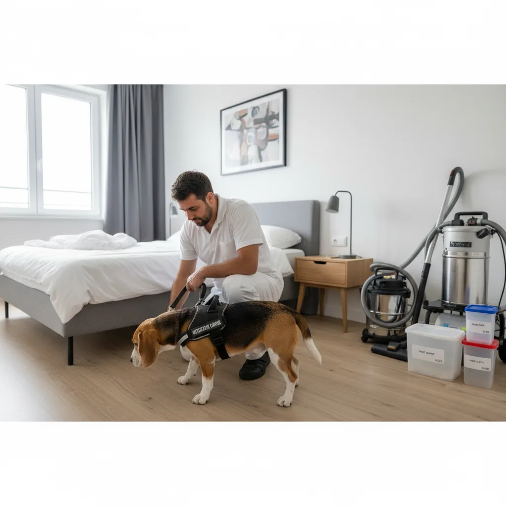 Détection canine de punaises de lit par chien renifleur